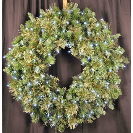 QUEENS OF CHRISTMAS 3 ft. Mixed Blend Pre-Lit with LED Lights Wreath, Pure White GWBM-03-LPW